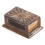 Late Victorian silver matchbox holder of rectangular form, the top embossed with a fluted design,