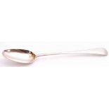 George II silver basting spoon, Old English pattern, London, 1741, engraved verso M W & M M to