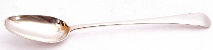 George II silver basting spoon, Old English pattern, London, 1741, engraved verso M W & M M to