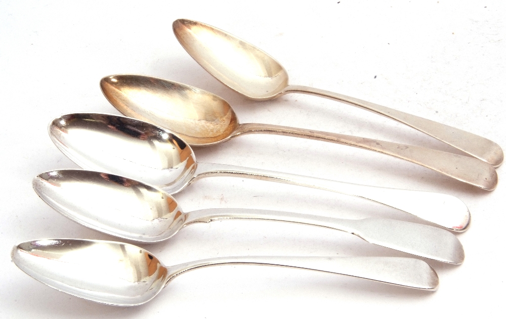 Mixed Lot: Four Georgian silver dessert spoons, Old English pattern, London, 1806, 1819 and 1830, - Image 3 of 3