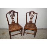 PAIR OF MID-20TH CENTURY OAK DINING CHAIRS, HEIGHT APPROX 92CM