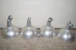 Set of four industrial style metal pendant Lamp Shades