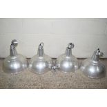 Set of four industrial style metal pendant Lamp Shades