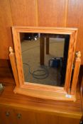 SMALL MODERN PINE SWING MIRROR, APPROX 47CM WIDE