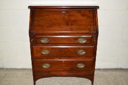 GOOD QUALITY MAHOGANY REPRODUCTION FALL FRONT BUREAU WITH FITTED INTERIOR, APPROX 83CM WIDE