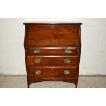 GOOD QUALITY MAHOGANY REPRODUCTION FALL FRONT BUREAU WITH FITTED INTERIOR, APPROX 83CM WIDE