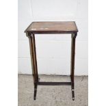 SMALL LATE 19TH/EARLY 20TH CENTURY COLONIAL STYLE MAHOGANY SIDE TABLE WITH CROSS BANDED