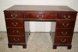 PAINTED WOOD SMALL KNEEHOLE DESK WITH LATER TOP, LENGTH APPROX 122CM