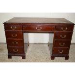 PAINTED WOOD SMALL KNEEHOLE DESK WITH LATER TOP, LENGTH APPROX 122CM