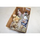 BOX CONTAINING ORIENTAL PORCELAIN NODDING FIGURES