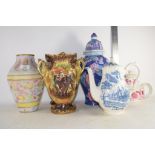 CERAMICS INCLUDING GREEK STYLE VASE, COFFEE POT, VASES AND COVERS