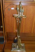 BRASS COMPANION SET, TOTAL HEIGHT APPROX 80CM