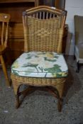 UPHOLSTERED CANE CHAIR, HEIGHT APPROX 96CM