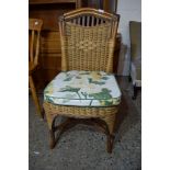 UPHOLSTERED CANE CHAIR, HEIGHT APPROX 96CM