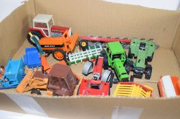 BOX CONTAINING MODEL TRACTORS ETC