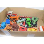 BOX CONTAINING MODEL TRACTORS ETC