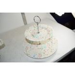 PORCELAIN CAKE STAND WITH TWO PLATES