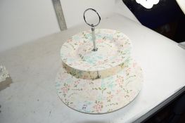 PORCELAIN CAKE STAND WITH TWO PLATES