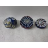 BOX CONTAINING PAPERWEIGHTS, ONE ISLE OF WIGHT GLASS AND TWO OTHERS