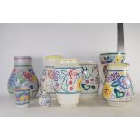 POOLE WARES WITH TYPICAL FLORAL DESIGNS, MAINLY 1960S/1970S, A SMALL JUG WITH TRUDA CARTER DESIGN