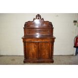 DECORATIVE VICTORIAN MAHOGANY CHIFFONIER WITH BARLEY TWIST CARVED DECORATIVE SUPPORTS AND ORNATELY