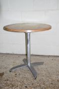 METAL FRAMED FOLDING BISTRO EFFECT TABLE, DIAM APPROX 70CM