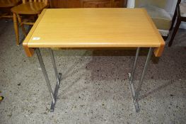 SMALL CHROMIUM FRAMED SIDE TABLE, WIDTH APPROX 75CM