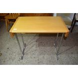 SMALL CHROMIUM FRAMED SIDE TABLE, WIDTH APPROX 75CM