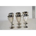 SIX METAL WINE GLASSES