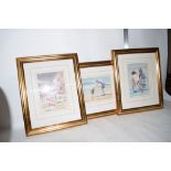 GROUP OF PICTURES IN GILT FRAMES