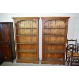 Pair of modern full-height stained wood Book Cases