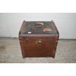 SMALL PINE FRAMED TRAVELLING TRUNK, WIDTH APPROX 51CM