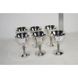 SIX METAL WINE GLASSES