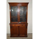 VICTORIAN MAHOGANY BOOKCASE CABINET, WIDTH APPROX 110CM MAX