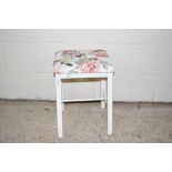 SMALL PAINTED DRESSING TABLE STOOL, HEIGHT APPROX 47CM