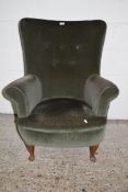 MID-20TH CENTURY BUTTON BACK BEDROOM CHAIR, WIDTH APPROX 78CM