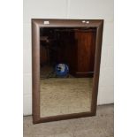 MODERN FRAMED WALL MIRROR, APPROX 65CM X 100CM