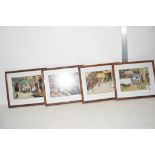 GROUP OF PICTURES AND PRINTS IN WOODEN FRAMES, OF TAVERN SCENES