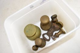 SMALL BOX CONTAINING BRASS WEIGHTS