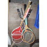 QTY BADMINTON/TENNI RACQUETS