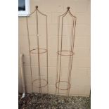 PAIR LARGE STELL OBELISK WITH BALL TOP H 195CM