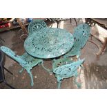 DECORATIVE GARDEN TABLE & FOUR CHAIRS