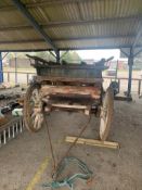 VINTAGE WOODEN HORSE-DRAWN FARM CART L APPROX 400 H 180