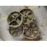 Four large cast iron Wheels