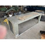 Large heavy metal workbench length approx 6’