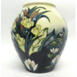Modern Moorcroft vase with a tube lined design in the Lamia pattern with artist's signature to base,