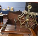 Goodbrand & Co Ltd Manchester brass and oak based wool winding machine, base applied with plaque "