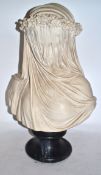 A Filli (Firenze) Italy composite head and shoulders bust of girl wearing a veil, 36cm high