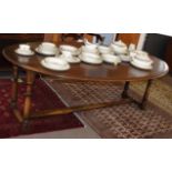 Good quality Wake style large drop leaf dining table by Simon Simpson, 205cm long