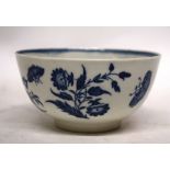 Worcester porcelain slop bowl with a three flowers print